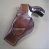 Azula Custom Leather Cross Draw Outdoor Gun Belt Holster for Ruger GP100 4.2" Barrel Revolver Brown Right Hand view 2