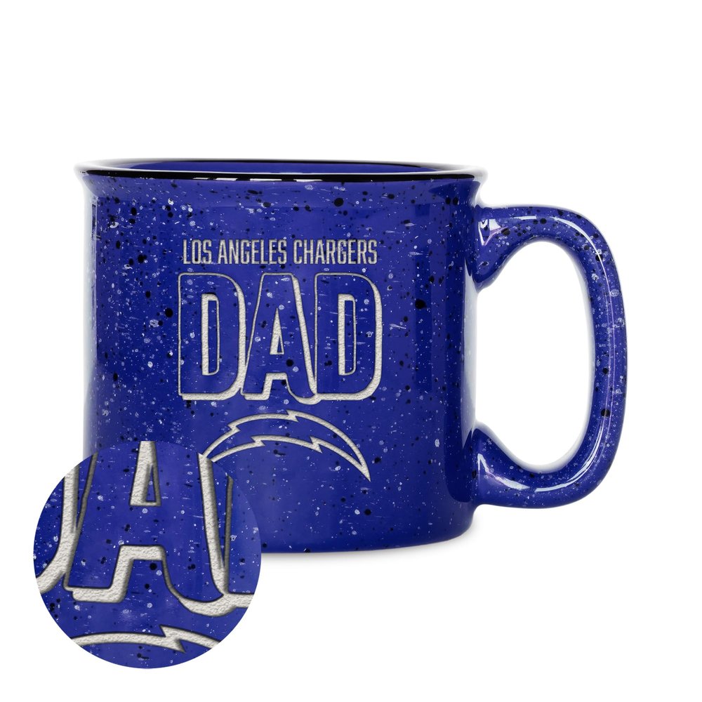 Rico Industries NFL Football Los Angeles Chargers Dad 12oz Laser Engraved Campfire Mug