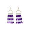 INK+ALLOY Game Day Earrings for Women, Beaded Fringe Earrings for Sports Fans, Handmade Jewelry for College Students, Alumni, Teachers, Team Gifts (Royal Purple & White) view 1