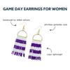 INK+ALLOY Game Day Earrings for Women, Beaded Fringe Earrings for Sports Fans, Handmade Jewelry for College Students, Alumni, Teachers, Team Gifts (Royal Purple & White) view 4