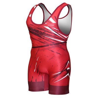 Matman USA The Breakdown Tournament Men's Wrestling Singlet (Red, 3X-Large)