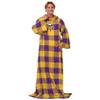 FOCO Minnesota Vikings NFL Buffalo Plaid Oversized Wearable Throw Blanket - 48" x 71" view 2