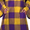 FOCO Minnesota Vikings NFL Buffalo Plaid Oversized Wearable Throw Blanket - 48" x 71" view 4