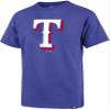 47 MLB Men's Imprint Match Team Color Primary Logo Word Mark T-Shirt (Texas Rangers Blue, Medium) view 1