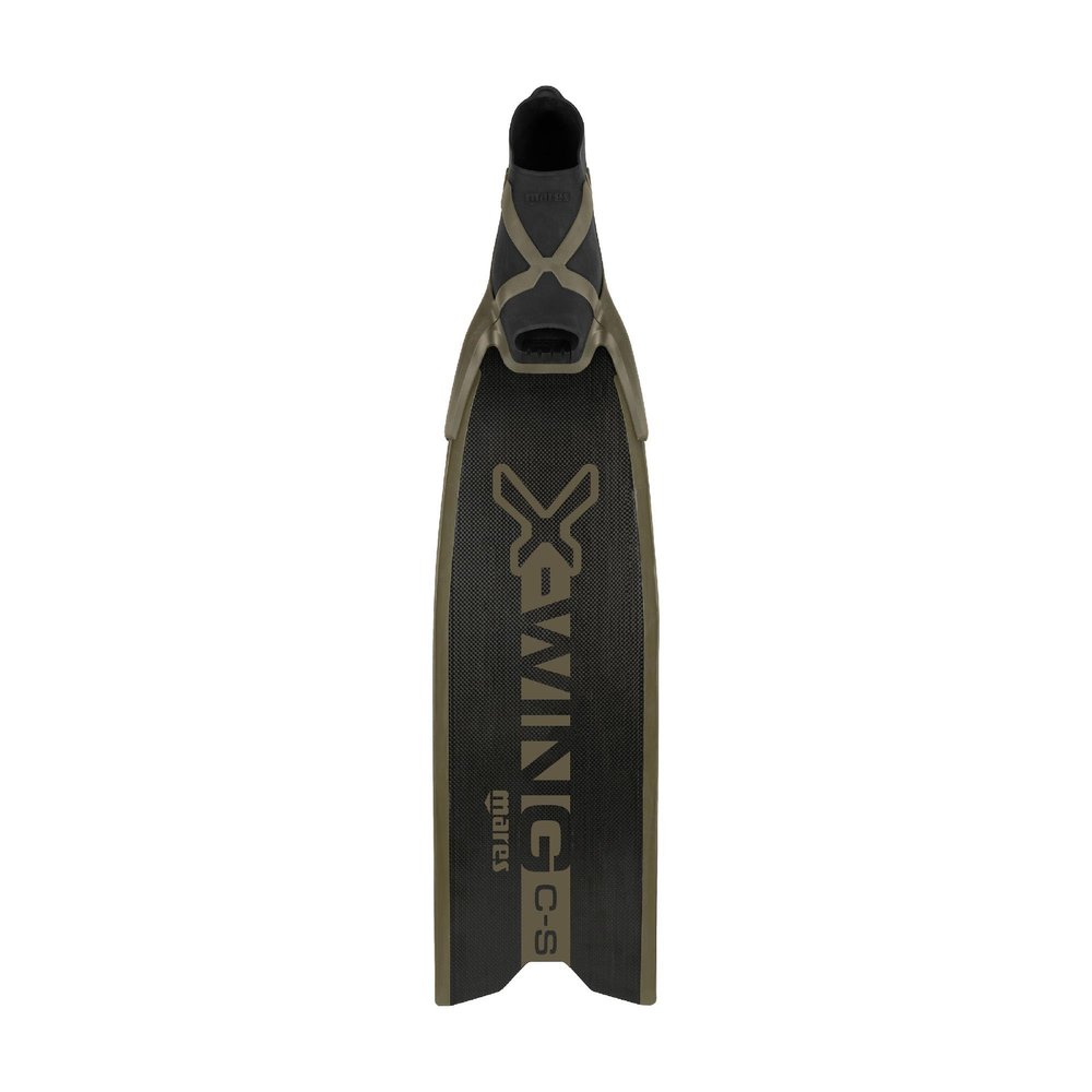 Mares Adult X-Wing C-S Green Foot Pocket Freediving Fins - Lightweight Carbon Long Full Foot Fins with Interchangeable Blades for Spearfishing, Scuba Diving, Snorkeling, 36