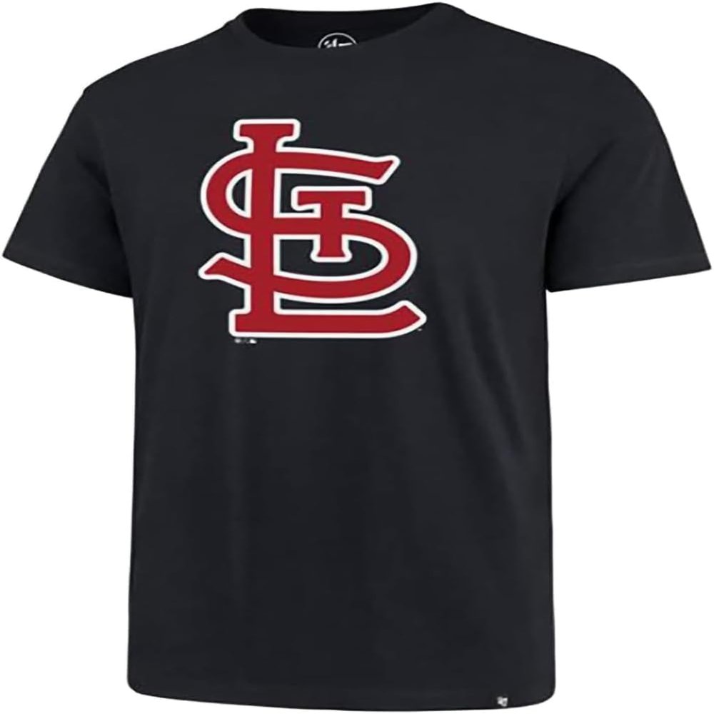 '47 MLB Men's Imprint Match Team Color Primary Logo Word Mark T-Shirt (St Louis Cardinals Navy, XX-Large)