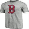 47 MLB Men's Gray Distressed Imprint Primary Logo Wordmark Short Sleeve Baseball T-Shirt - Boston Red Sox Gray Small view 1