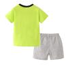 AMIMOJY Boys Summer Clothes Baby Cotton Outfit Set Dinosaur Cartoon Prints Shirt Short Sleeve Tops Casual Pants Child 2Pcs, 3-4T, B-green view 4