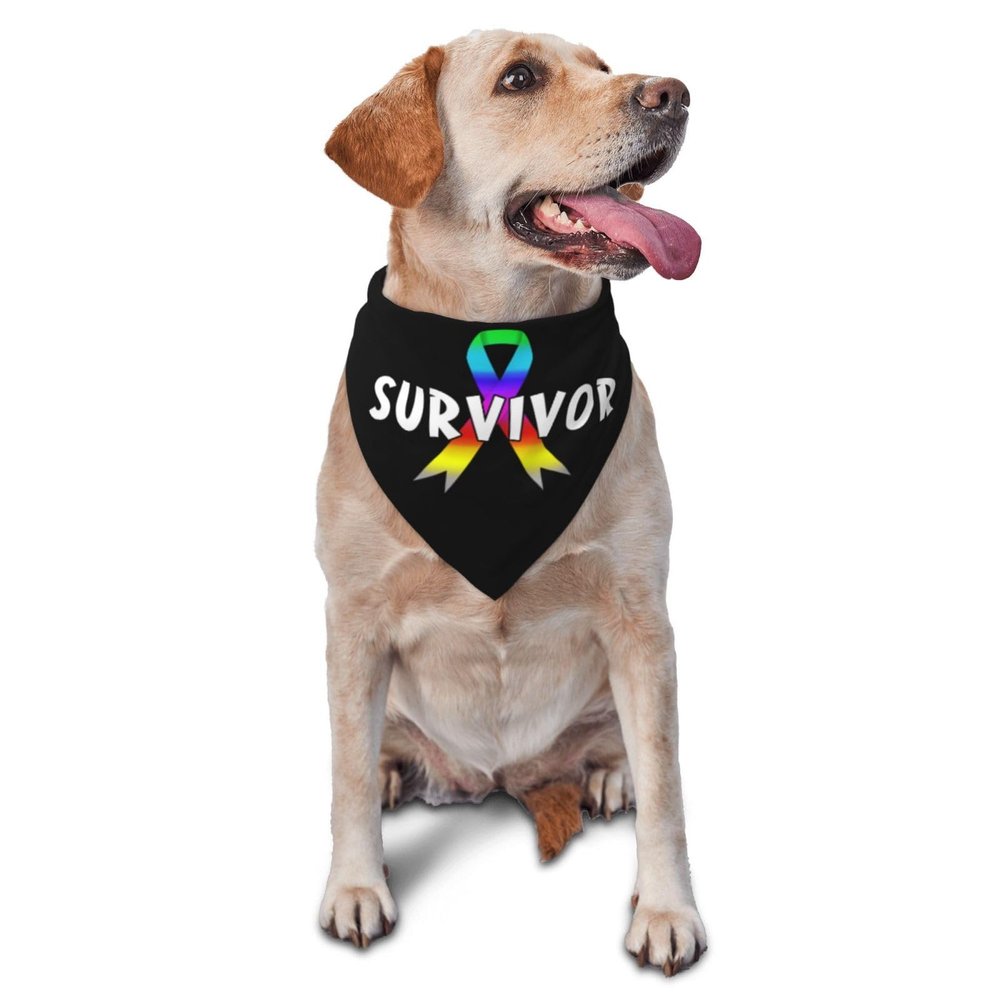All Cancer Survivor Dog Scarf Pet Bandana Cat Pet Bibs