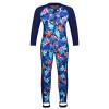 TFJH E Long Sleeve Girls Swimsuits 1pcs Rash Guard Swimsuits UV 50+ Beachwear Footed 462 Navy Flower 104/110 view 1