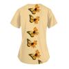SGASY Date Night Cool Short Sleeve Top Womans Summer Tunic Pocket Scrubs Lady Thin Slim Fit Sunflower V Neck Scrub Orange 3XL view 2