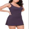 ODODOS Women's Cloud Feeling Tank Dress with Separate Shorts and Built in Bra U Back Mini Tennis Dress, Dark Purple, Medium view 1