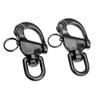 NineFit Basics 2Pcs316 Stainless Steel Swivel Snap Shackle Marine Quick Release Boat Anchor Chain Eye Shackle Swivel Snap Hook for Architectural (Length:70mm,Black), sliver view 1
