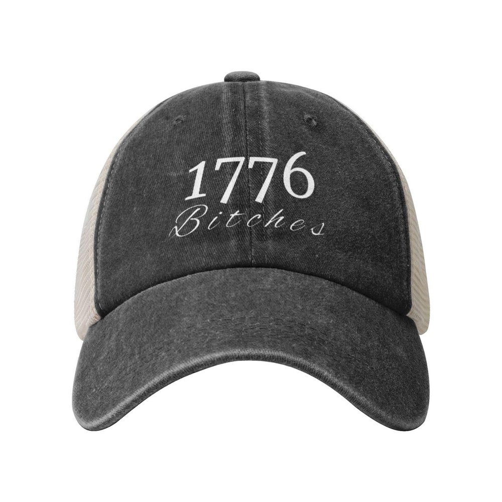 1776 Bitches Premium Cowboy Hat Men Vintage Mesh Baseball Cap Women Dad Hat Sun Hat Trucker Hat Black