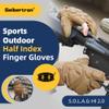 Seibertron S.O.L.A.G-HI 2.0 Half Index Finger Tactical Gloves - Tactical Sports Water Resistant Impact Gloves for Airsoft, Hunting, Hiking Coyote XL view 2