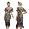 20s Flapper Dresses for Women Gold Sequin Flapper Dresses 1920s Gatsby Dress 1920s Fringe Flapper Dress with Sleeves Roaring 20s Dresses Gold + Black Medium view 1