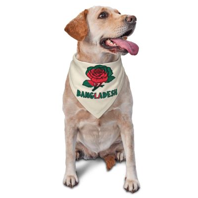 Bangladesh Bengali Flag Rose Flower Dog Scarf Pet Bandana Cat Pet Bibs