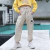 NineFit Basics Baby Ardent Kids Toddler Baby Girls Spring Summer Print Cotton Long Pants Cargo Jogger Pants Clothes (Beige, 4-5 Years) view 2