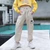 NineFit Basics Baby Ardent Kids Toddler Baby Girls Spring Summer Print Cotton Long Pants Cargo Jogger Pants Clothes (Beige, 4-5 Years) view 3