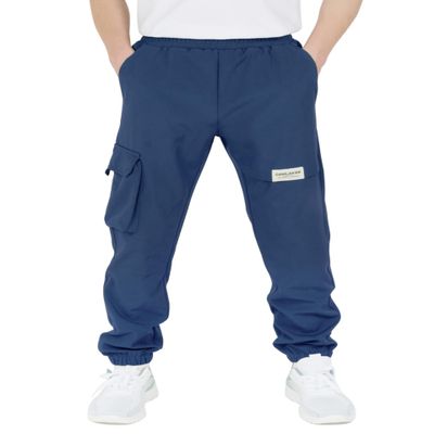 CAMLAKEE Boys' Cargo Joggers Pants Kids Elastic Waist Water Resistant Youth Outdoor Hiking Pants Navy 13-14 Years Size 170