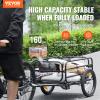 VEVOR Bike Cargo Trailer, 160 lbs Load Capacity, Heavy-Duty Bicycle Wagon Cart, Foldable Compact Storage & Quick Release with Universal Hitch, 16" Wheels, Safe Reflectors, Fits 22"-28" Bike Wheels view 2