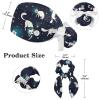 NineFit Basics Space Galaxy Cats Stars Scrub Hats Women with Buttons Adjustable Nurse Caps for Women with Scrunchie view 2