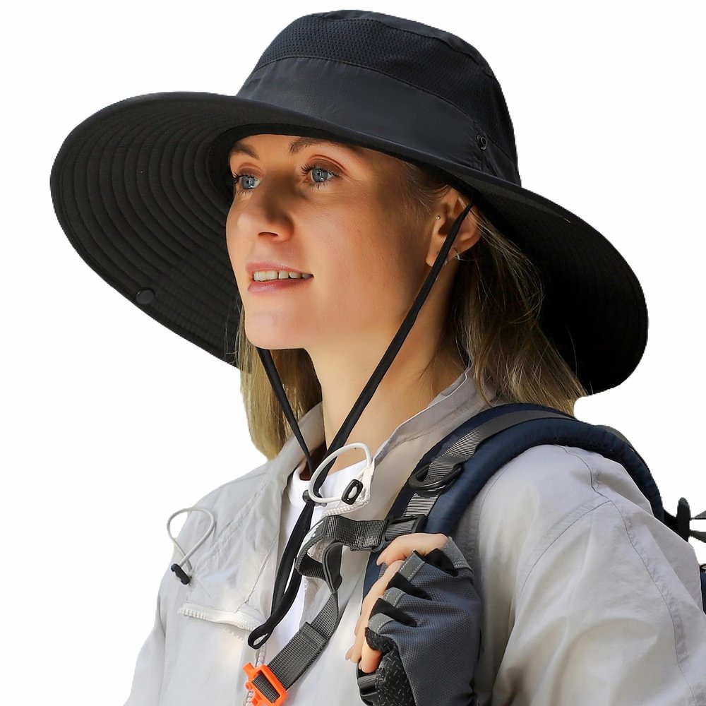 HUAMULAN Men Wide Brim Sun Hat Summer Women Unisex Bucket Fishing Hats for Hiking Beach Safari Garden Lawn Yard Work Kayaking