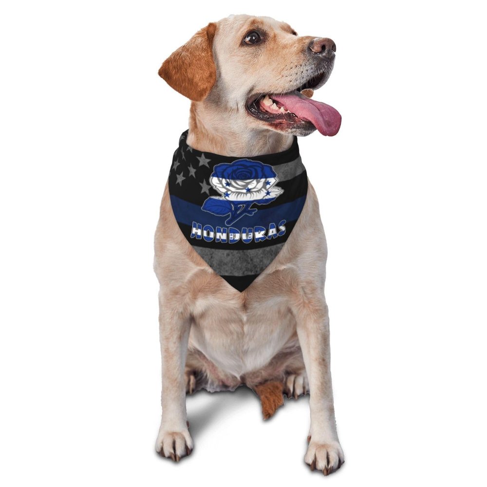 Honduras Honduran Flag Rose Flower Dog Scarf Pet Bandana Cat Pet Bibs
