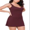 ODODOS Women's Cloud Feeling Tank Dress with Separate Shorts and Built in Bra U Back Mini Tennis Dress, Burgundy, X-Small view 1