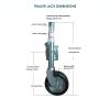 Beach Boat Trailer Jack - Lift Swivel Trailer Jack, Telescopic Trailer , Swivel Trailer Jack with 10in Wheels, Heavy Duty Boat Trailer Jack,10.2in Lift, 2000 Lbs, for Boat (A color 2000lbs/900kg) view 2