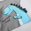 AMIMOJY Boys Summer Clothes Baby Cotton Outfit Set Dinosaur Cartoon Prints Shirt Short Sleeve Tops Casual Pants Child 2Pcs, 3-4T, C-grey1 view 4