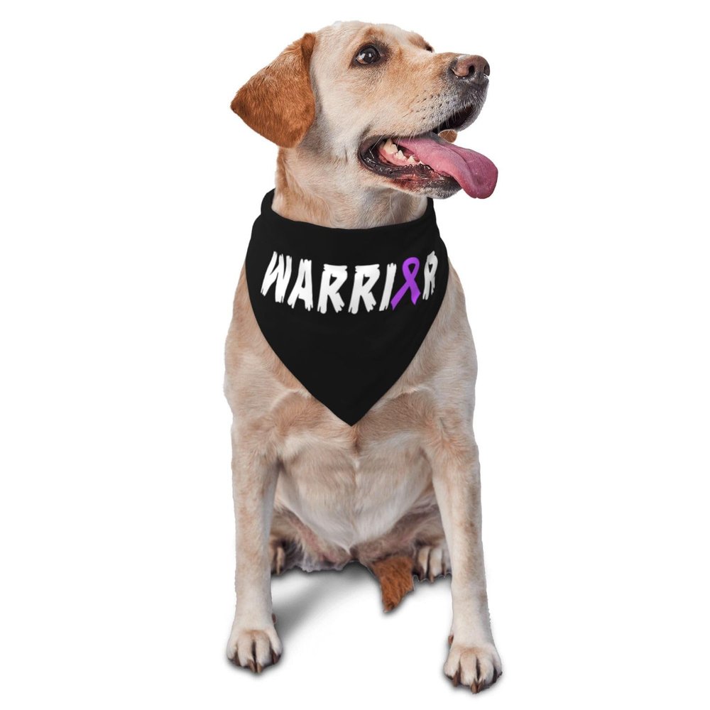 Warrior Alzheimers Awareness Ribbon Dog Scarf Pet Bandana Cat Pet Bibs