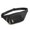 Black Watertight Women's Fanny Pack with Smoothing Zippered for Outdoor Sports and Travel view 2
