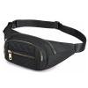 Black Watertight Women's Fanny Pack with Smoothing Zippered for Outdoor Sports and Travel view 4