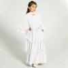Abaya For Girls Kids Muslim Chiffon layered Open Abaya Dress Dubai Turkey Kaftan Cardigan Abayas Dresses For Girl Casual Robe Kimono Islam Clothing Prayer Clothing White 13-14 Years view 4