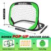 BOHEN 3.3x2.2ft Pop Up Portable Soccer Goal for Kids Outdoor Soccer Net for Backyard Set of 2(Green) view 2