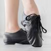 Black Lace Up Jazz Shoes PU Leather Oxford Dance Sneaker for Women Theater Class Boots(8, Black) view 2