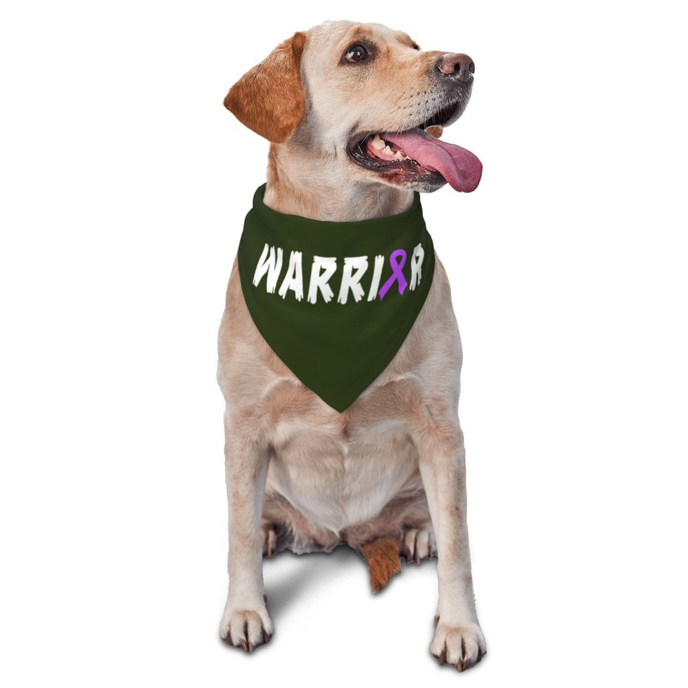 Warrior Alzheimers Awareness Ribbon Dog Scarf Pet Bandana Cat Pet Bibs
