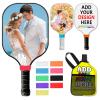 Custom Pickleball Paddles Personalized Pickleballs Paddles with Comfort Grip Customized Photo Text Logo Paddles Gifts for Beginners - Double Sided Print view 1