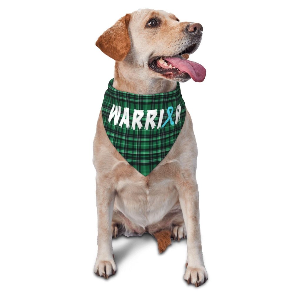 Warrior Prostate Cancer Awareness Ribbon Dog Scarf Pet Bandana Cat Pet Bibs
