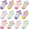 Aroveea Baby Toddler Socks Grip Non Slip Boys Girls Cotton 12 Pack for 3-5T Kids Ankle Cute Socks 6M-7Years view 1