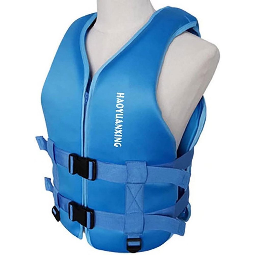 Adult Kayak Vest High Buoyancy Swim Vest Women's Men's Adjustable Safety Jacket Swimming Fishing (Blue, XXL )