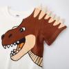 AMIMOJY Boys Summer Clothes Baby Cotton Outfit Set Dinosaur Cartoon Prints Shirt Short Sleeve Tops Casual Pants Child 2Pcs, 4-5T, D-brown view 4