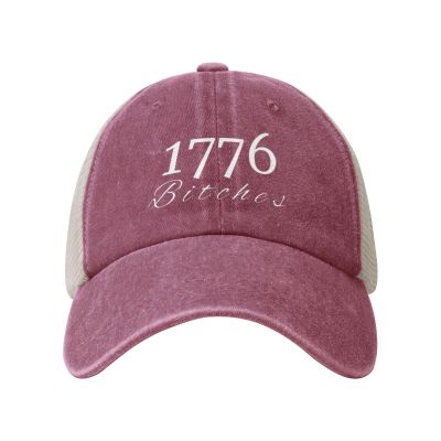 1776 Bitches Premium Cowboy Hat Men Vintage Mesh Baseball Cap Women Dad Hat Sun Hat Trucker Hat Red