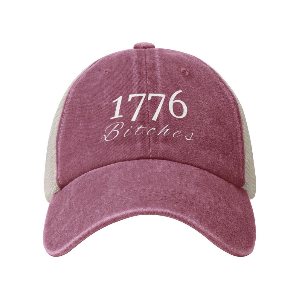 1776 Bitches Premium Cowboy Hat Men Vintage Mesh Baseball Cap Women Dad Hat Sun Hat Trucker Hat Red