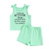 Thorn Tree Toddler Girls Shorts Set Summer Times Sleeveless T-Shirt Shorts Little Girls Clothes view 1