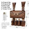 HiiFeuer Medieval Alchemy Faux Leather Belt Bag with 4 Cork Potion Vials, Fantasy Wizard Waist Pouch Side Pack for Ren Faire (Light Brown A) view 2