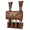 HiiFeuer Medieval Alchemy Faux Leather Belt Bag with 4 Cork Potion Vials, Fantasy Wizard Waist Pouch Side Pack for Ren Faire (Light Brown A) view 3