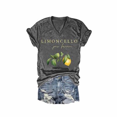 MOGUI Limoncello Per Favore T-Shirt Limoncello Per Favore Tshirt Italian Shirts for Women Funny Tank Top Loose Casual Tshirt Women Funny Gift Charcoal, X-Large