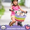GRANNY SAYS Kids Bike Basket Front, Small Wicker Basket with Handle, Bicycle Baskets for Boys and Girls, Baskets with Adjustable Straps, 9" X 7" X 6", Rainbow Colors view 2